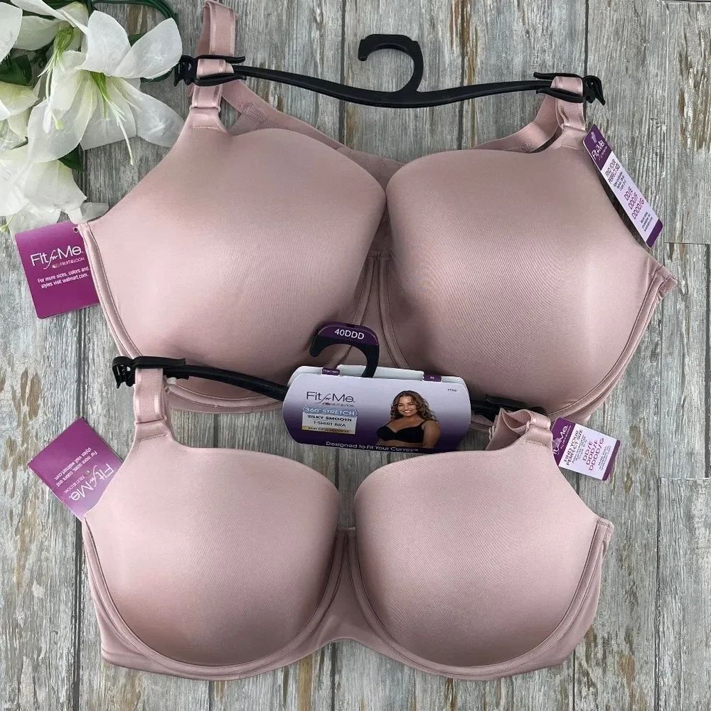 Women’s Fruit Of The Loom Everyday T-Shirt Bras 2-Pack Size 40DDD